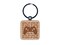 Level Up Game Controller Engraved Wood Square Keychain Tag Charm